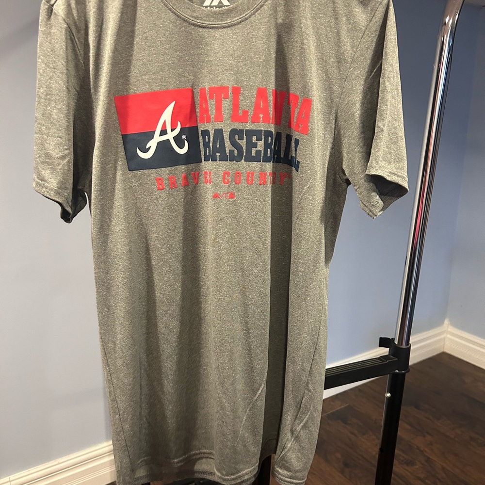Majestic Gray Atlanta Baseball Tee